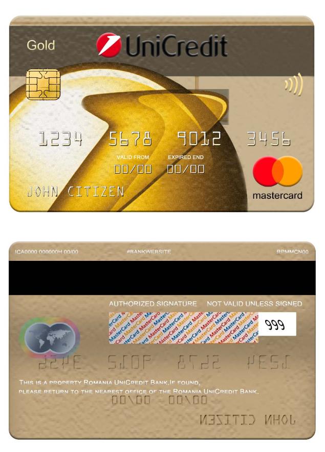 Romania UniCredit Bank mastercard gold